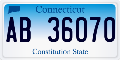 CT license plate AB36070