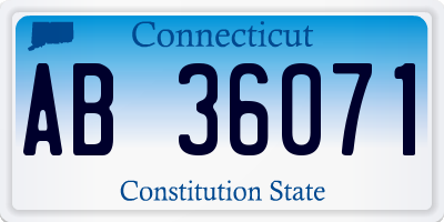 CT license plate AB36071