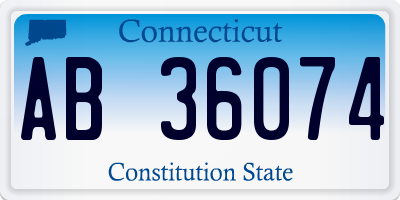 CT license plate AB36074