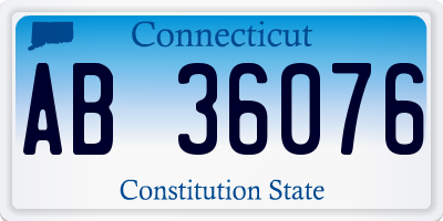CT license plate AB36076