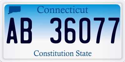 CT license plate AB36077