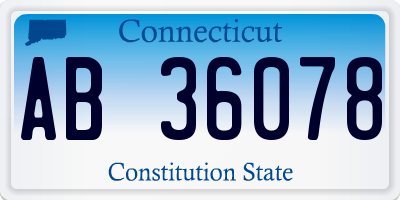 CT license plate AB36078