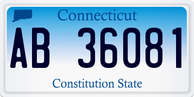 CT license plate AB36081
