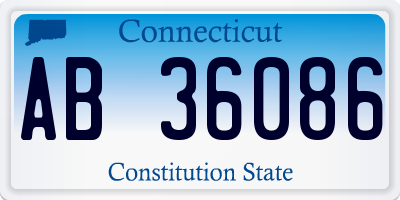 CT license plate AB36086