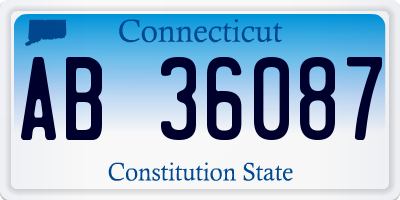 CT license plate AB36087