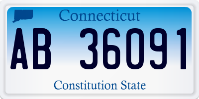 CT license plate AB36091