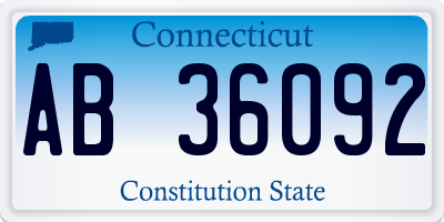 CT license plate AB36092