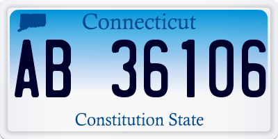CT license plate AB36106