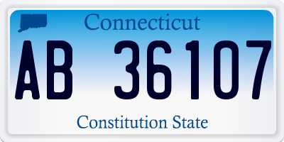 CT license plate AB36107