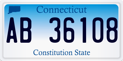 CT license plate AB36108