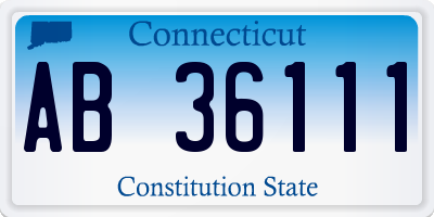 CT license plate AB36111