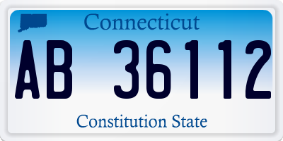 CT license plate AB36112