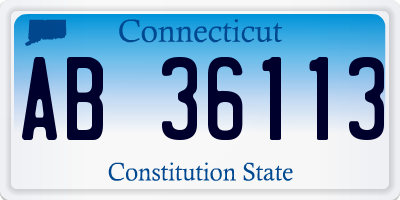 CT license plate AB36113