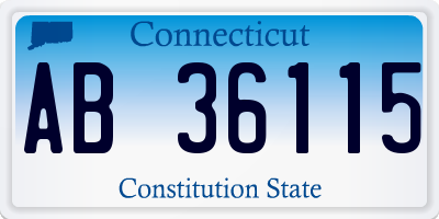 CT license plate AB36115