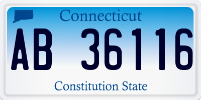 CT license plate AB36116