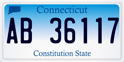 CT license plate AB36117