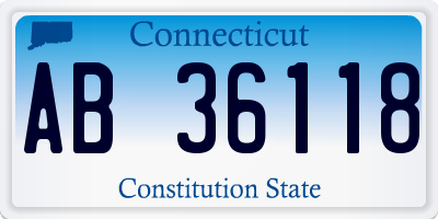 CT license plate AB36118