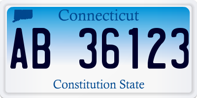 CT license plate AB36123