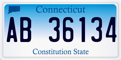 CT license plate AB36134