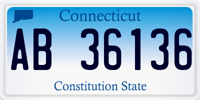 CT license plate AB36136