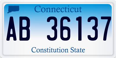 CT license plate AB36137