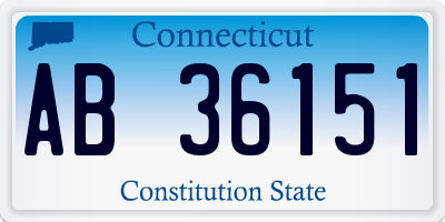 CT license plate AB36151