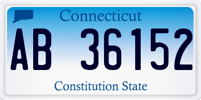 CT license plate AB36152