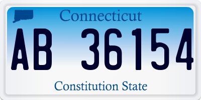 CT license plate AB36154