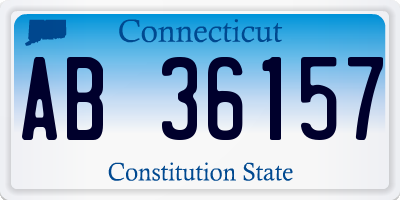 CT license plate AB36157