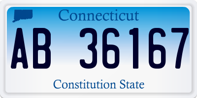 CT license plate AB36167