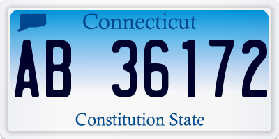 CT license plate AB36172