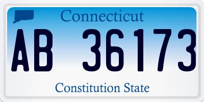 CT license plate AB36173