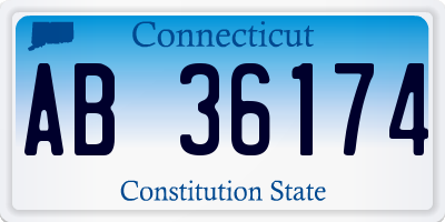 CT license plate AB36174