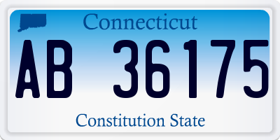 CT license plate AB36175