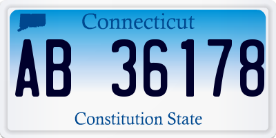 CT license plate AB36178