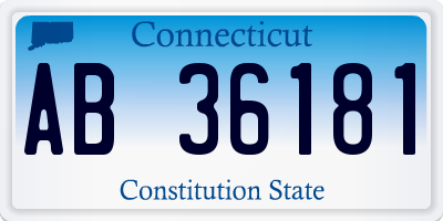CT license plate AB36181