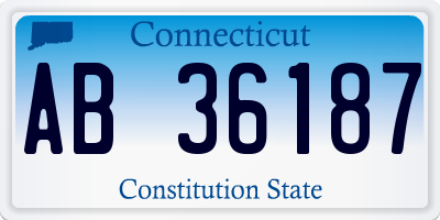 CT license plate AB36187