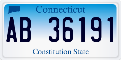 CT license plate AB36191