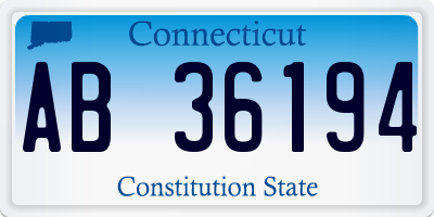 CT license plate AB36194