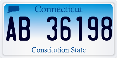 CT license plate AB36198