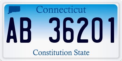 CT license plate AB36201