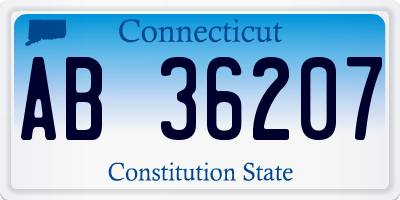 CT license plate AB36207