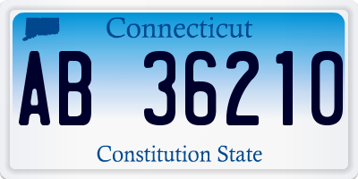 CT license plate AB36210