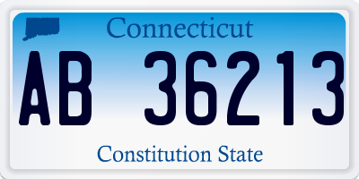 CT license plate AB36213