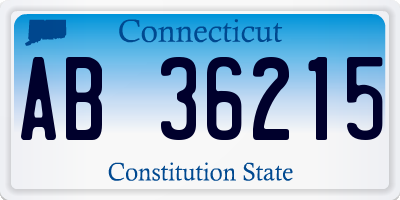 CT license plate AB36215