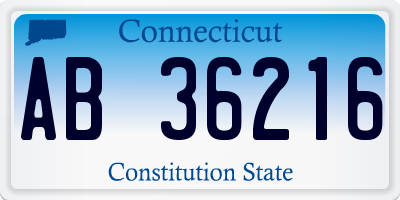 CT license plate AB36216