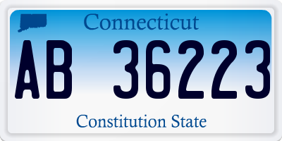 CT license plate AB36223