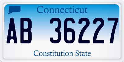 CT license plate AB36227