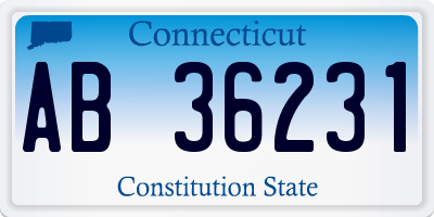 CT license plate AB36231