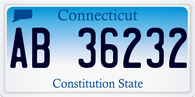 CT license plate AB36232